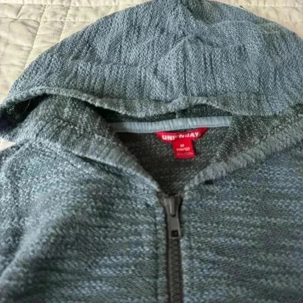 Union bay grunge blue gray zip up hoodie sweatshirt long sleeve youth medium - Picture 6 of 6